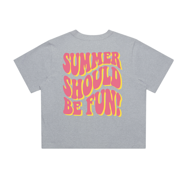 Summer Should Be Fun Crop Tee - Watermelon Lemonade