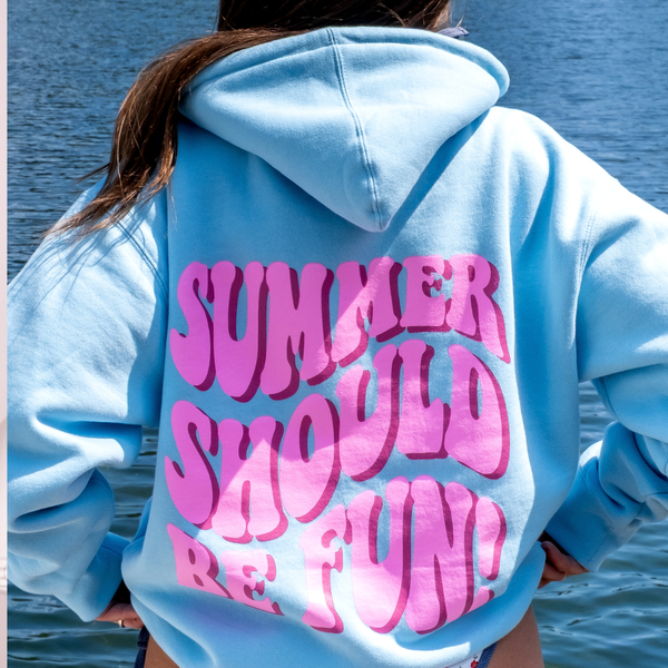 Summer Should Be Fun Hoodie - Bubblegum Sky