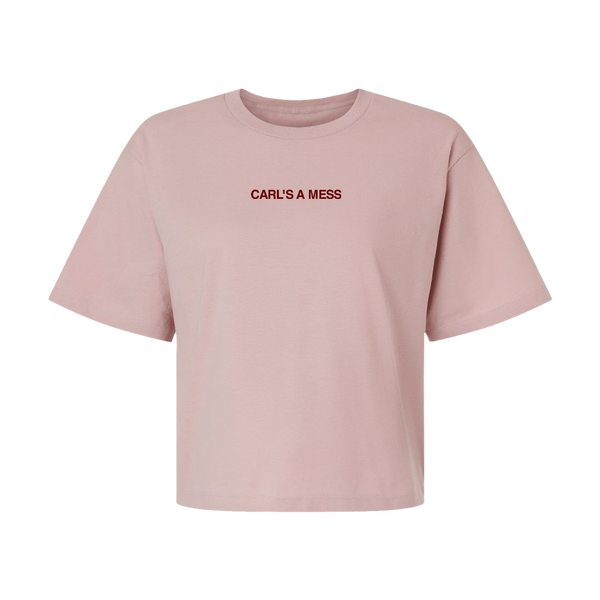 Carl's A Mess Baby Crop Tee - Blush