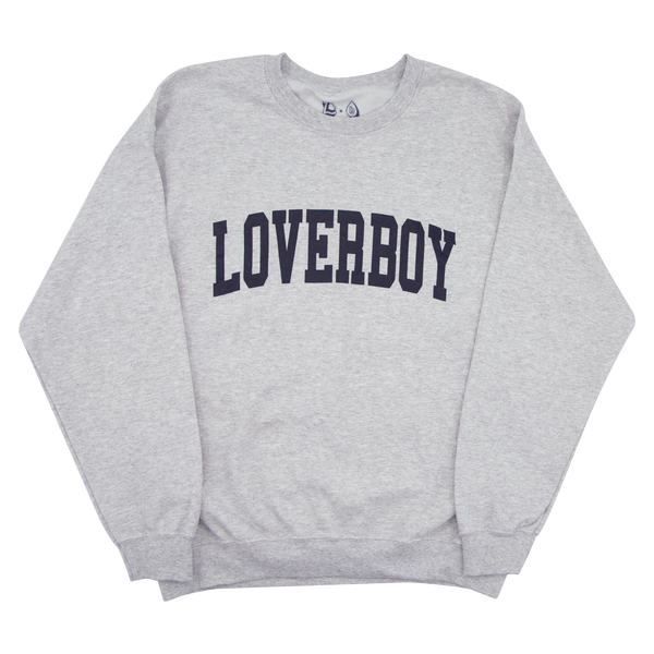 Loverboy University Sweatshirt - Grey Base wth Navy Blue Logo